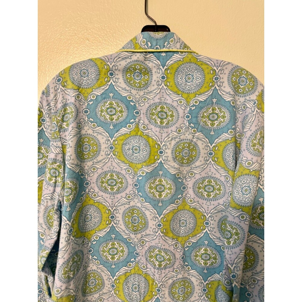 Victoria Secret Pajama Set Size Small Paisley Print Lime Green/Blue - Picture 8 of 16